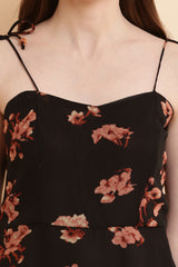 Seekatel Black Printed ALine Georgette Midi Dress