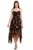 Seekatel Black Printed ALine Georgette Midi Dress