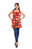 Rust Red Printed Cotton Kurti Top