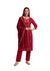 Red Mandala Print Kurta Set with Dupatta