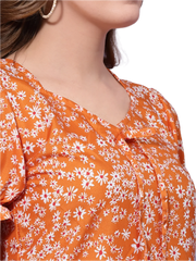 Orange A-Line Short Dress