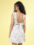 Women's Crepe Sheath Knee-Length Backless Dress