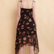Seekatel Black Printed ALine Georgette Midi Dress