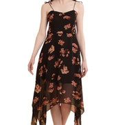 Seekatel Black Printed ALine Georgette Midi Dress