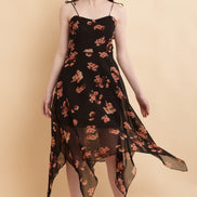Seekatel Black Printed ALine Georgette Midi Dress