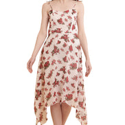 Seekatel White Printed ALine Georgette Midi Dress