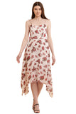 Seekatel White Printed ALine Georgette Midi Dress
