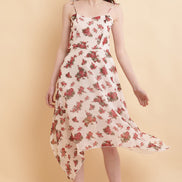 Seekatel White Printed ALine Georgette Midi Dress