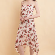 Seekatel White Printed ALine Georgette Midi Dress