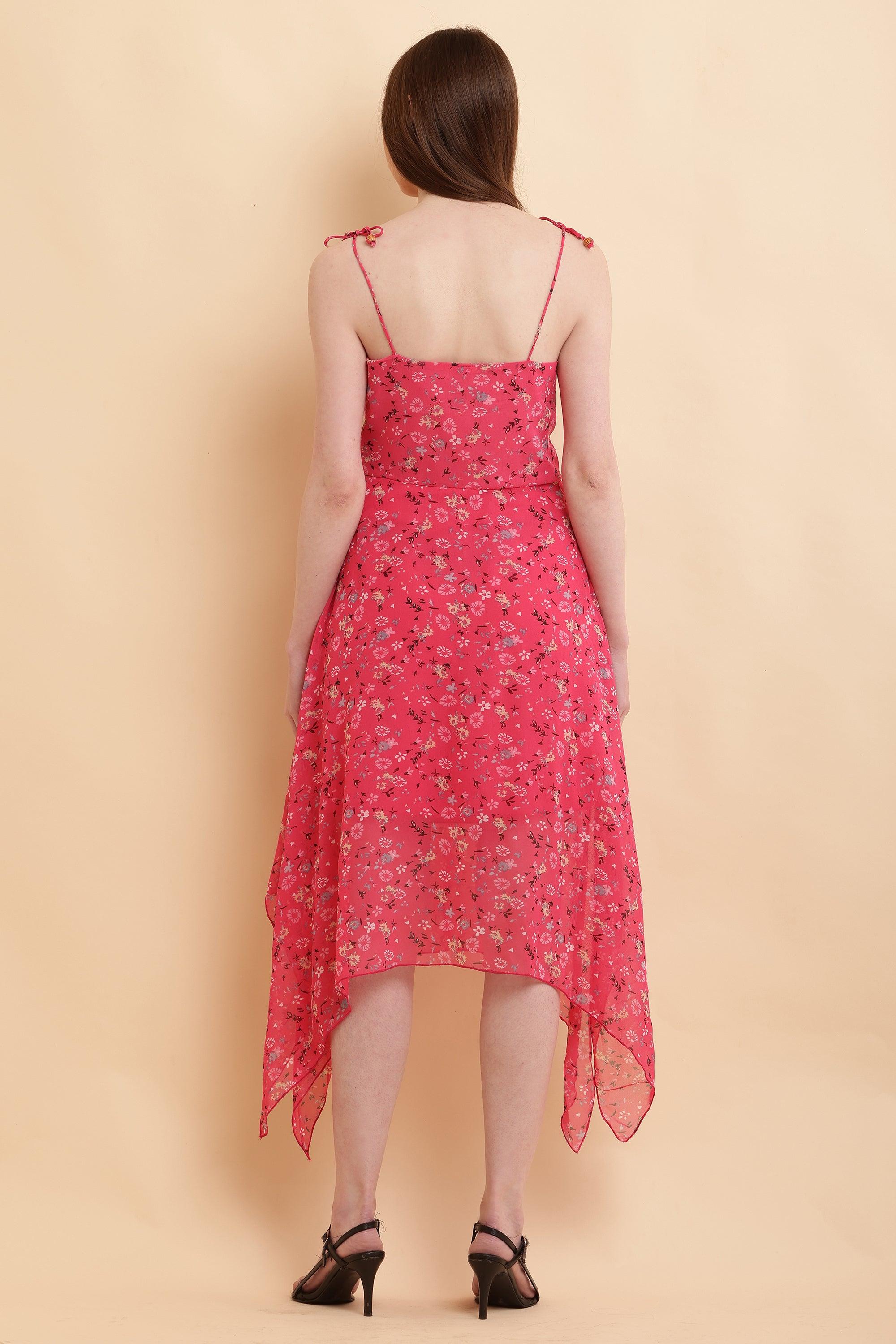 Seekatel Pink A Line Georgette Dress