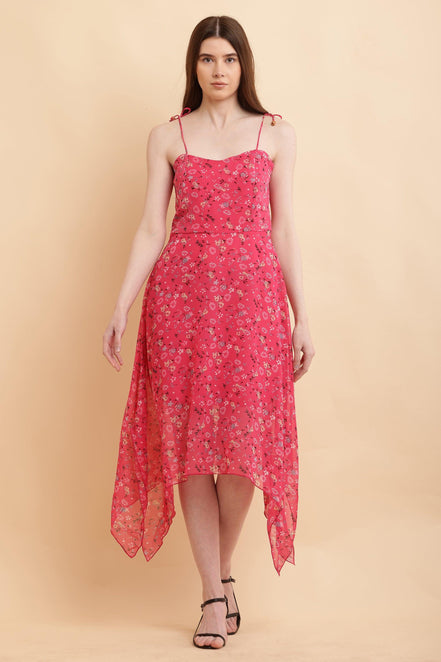 Seekatel Pink A Line Georgette Dress