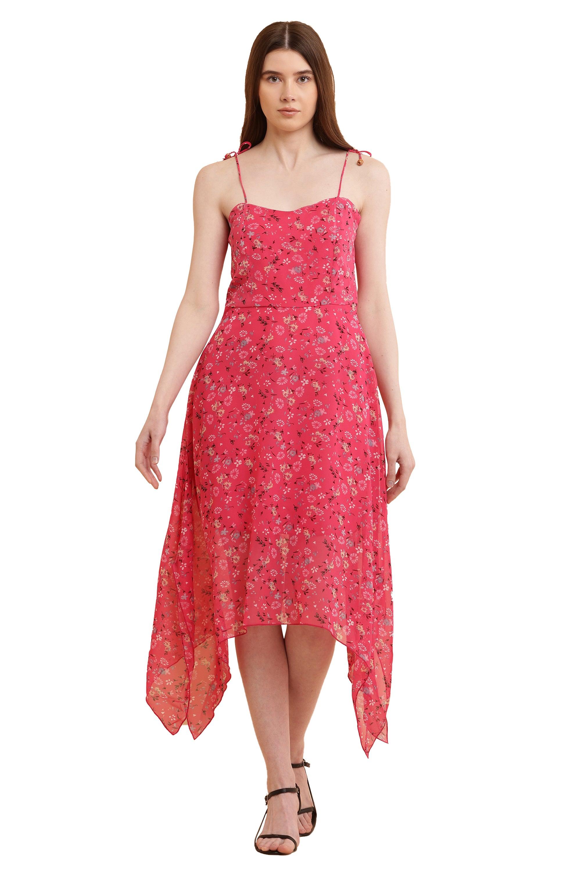 Seekatel Pink A Line Georgette Dress