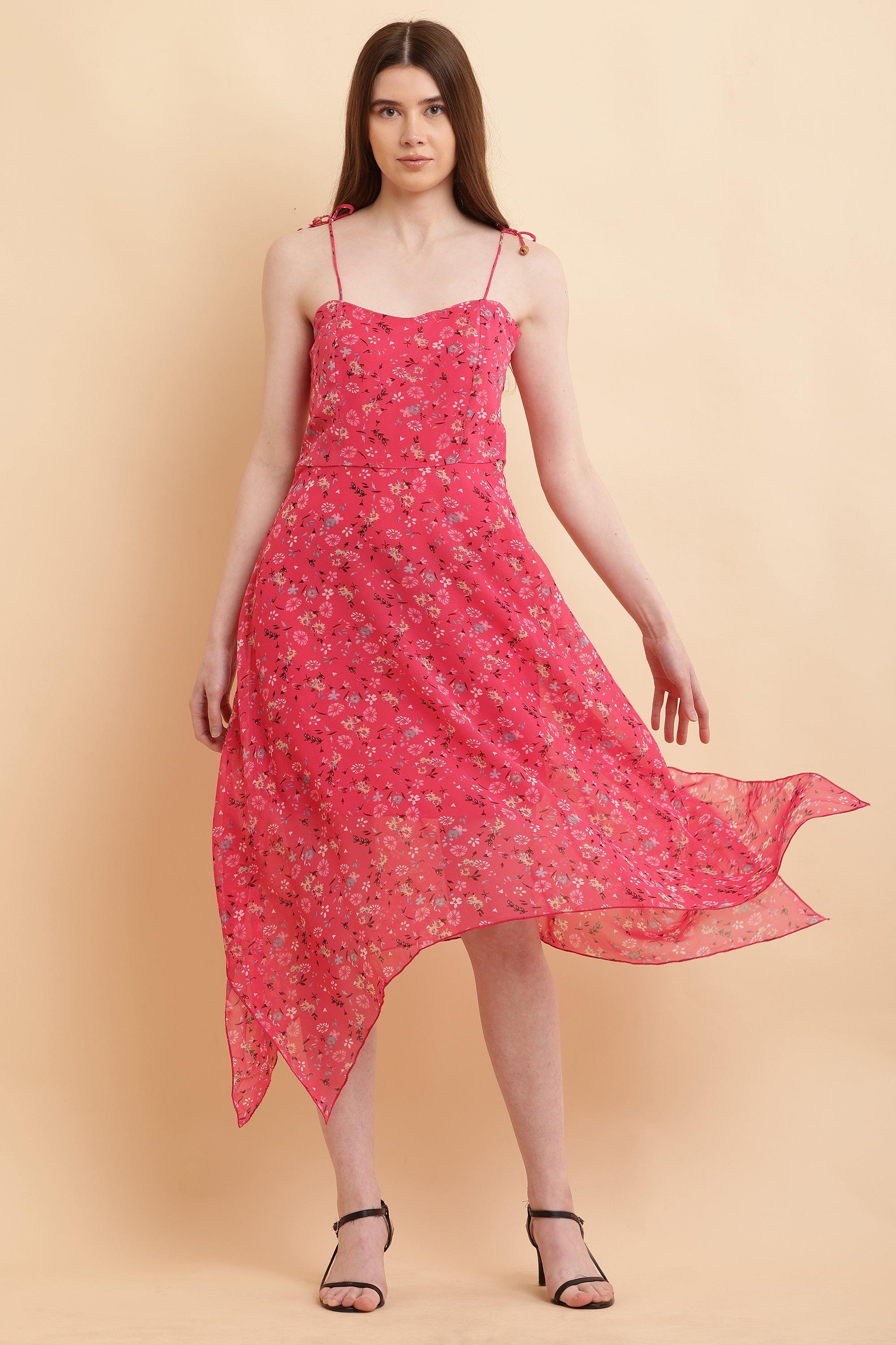 Seekatel Pink A Line Georgette Dress