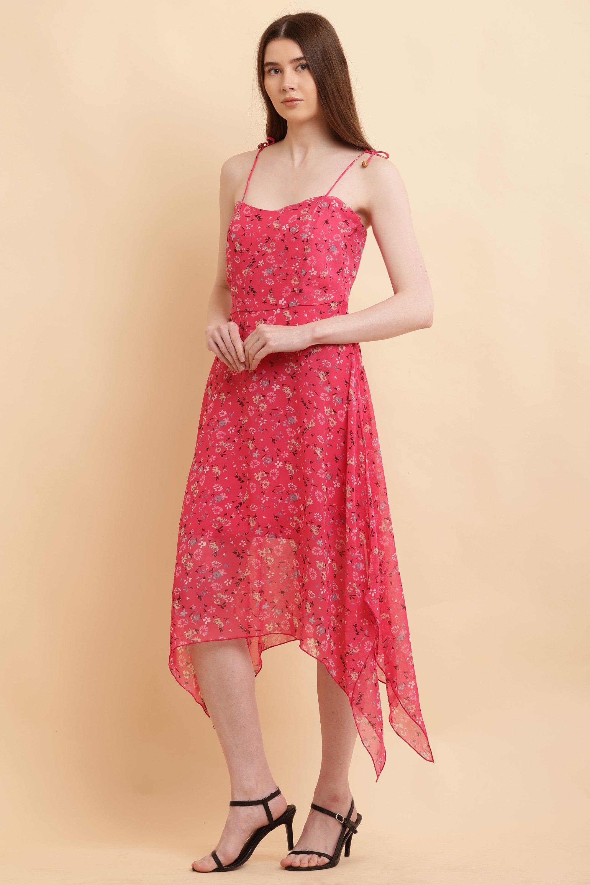 Seekatel Pink A Line Georgette Dress