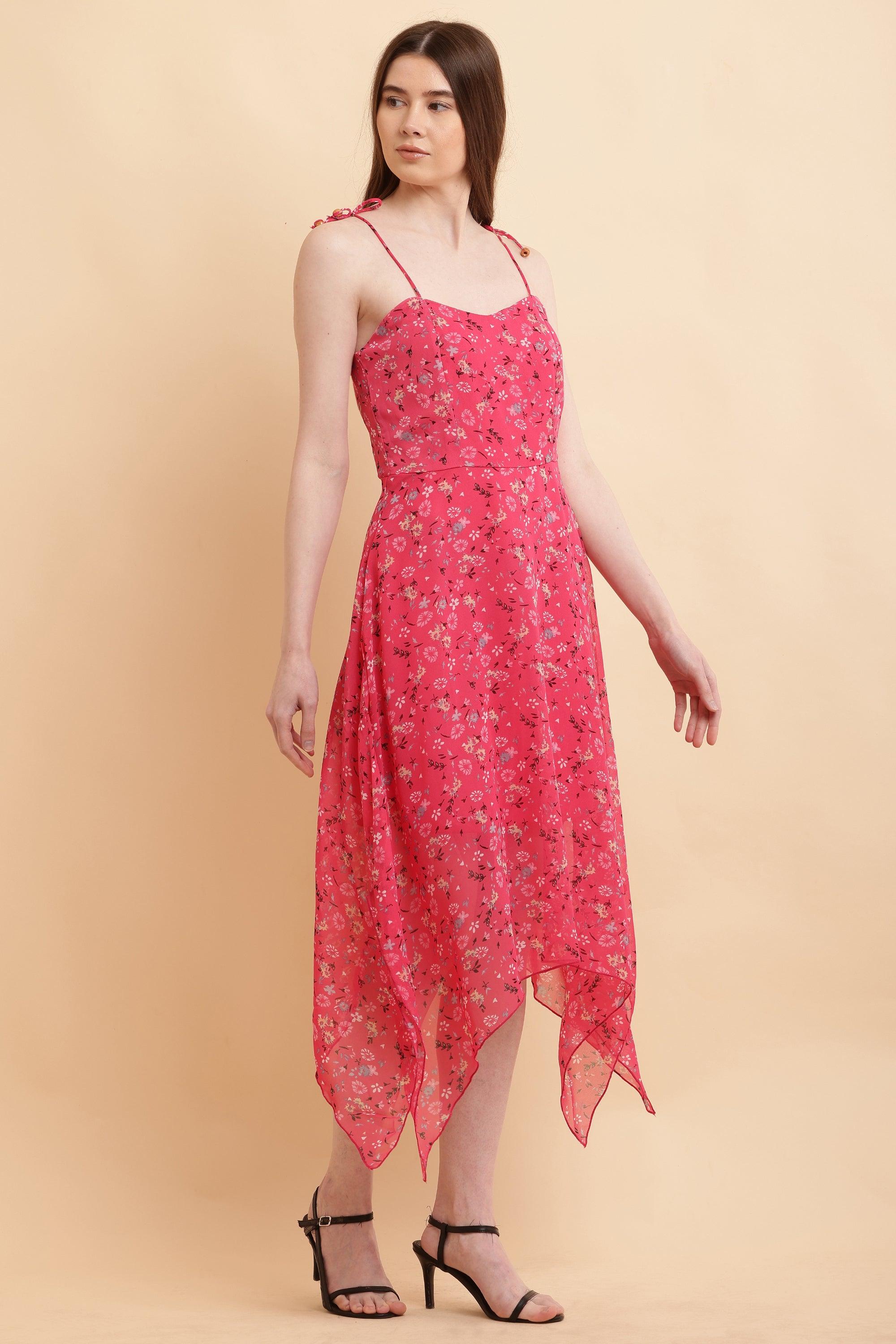 Seekatel Pink A Line Georgette Dress
