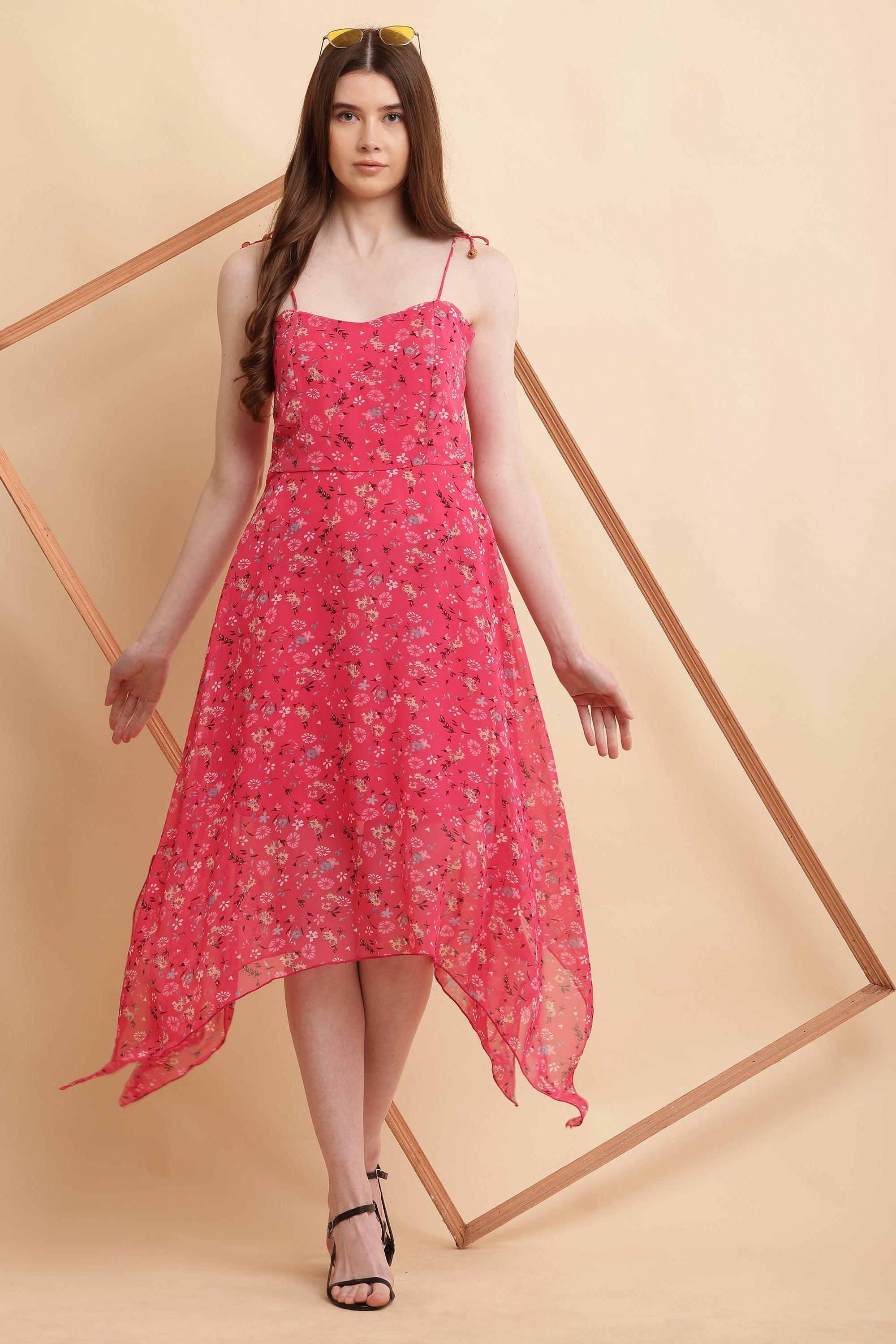 Seekatel Pink A Line Georgette Dress