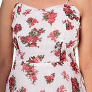 Seekatel White Printed ALine Georgette Midi Dress