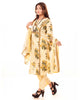 Yellow & White Striped Floral Print Pure Cotton Kurta Palazzo Dupatta Set