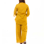 Mustard Yellow Embroidered Cotton Co-ord Set