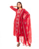 Red Mandala Print Kurta Set with Dupatta