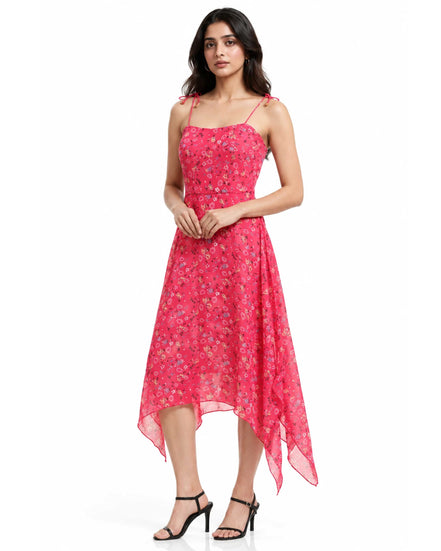 Seekatel Pink A Line Georgette Dress