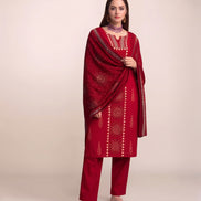 Red Mandala Print Kurta Set with Dupatta
