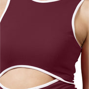 Women's Cutout Maroon Midi Dress
