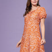 Orange A-Line Short Dress