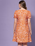 Orange A-Line Short Dress