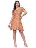 Orange A-Line Short Dress