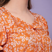 Orange A-Line Short Dress