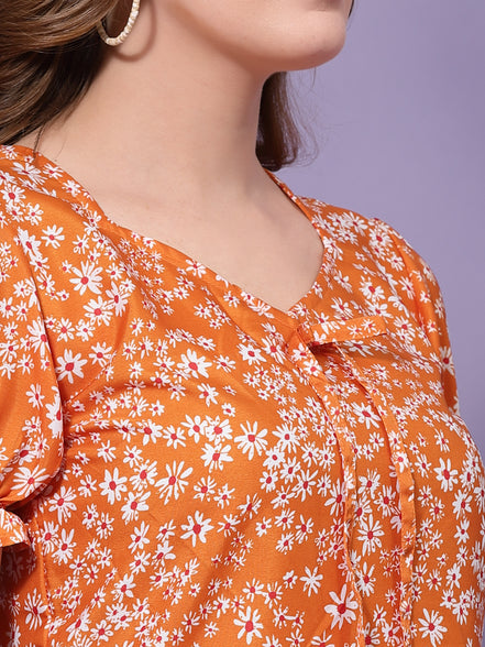 Orange A-Line Short Dress