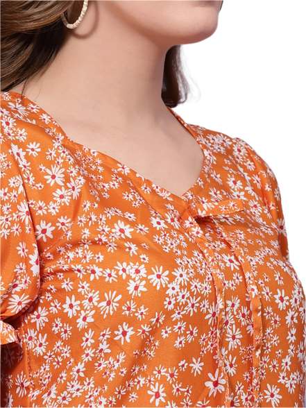 Orange A-Line Short Dress