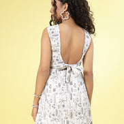 Women's Crepe Sheath Knee-Length Backless Dress