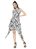 Monochrome Plaid Handkerchief Hem Dress