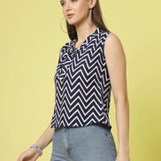 Seekatel Chevron Sleeveless Top
