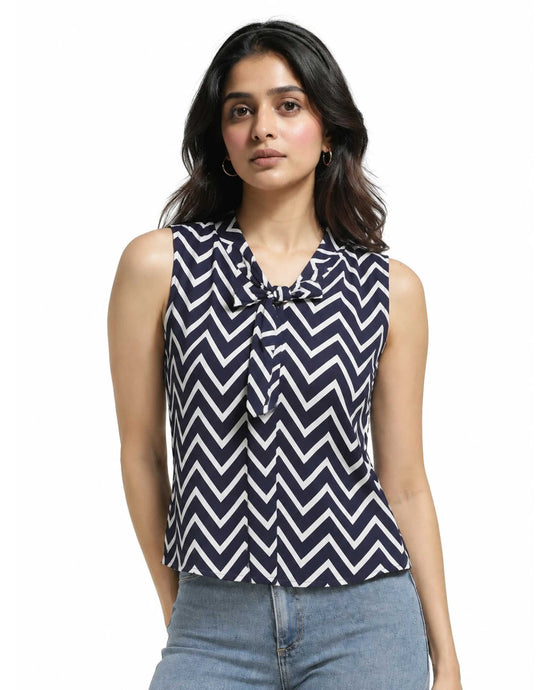 Seekatel Chevron Sleeveless Top