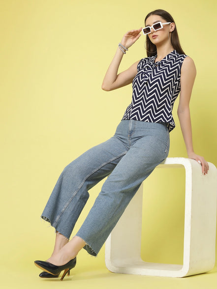 Seekatel Chevron Sleeveless Top