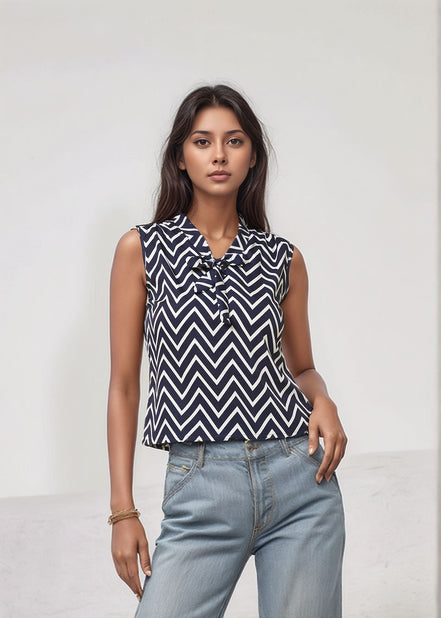 Seekatel Chevron Sleeveless Top