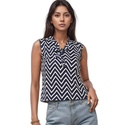 Seekatel Chevron Sleeveless Top