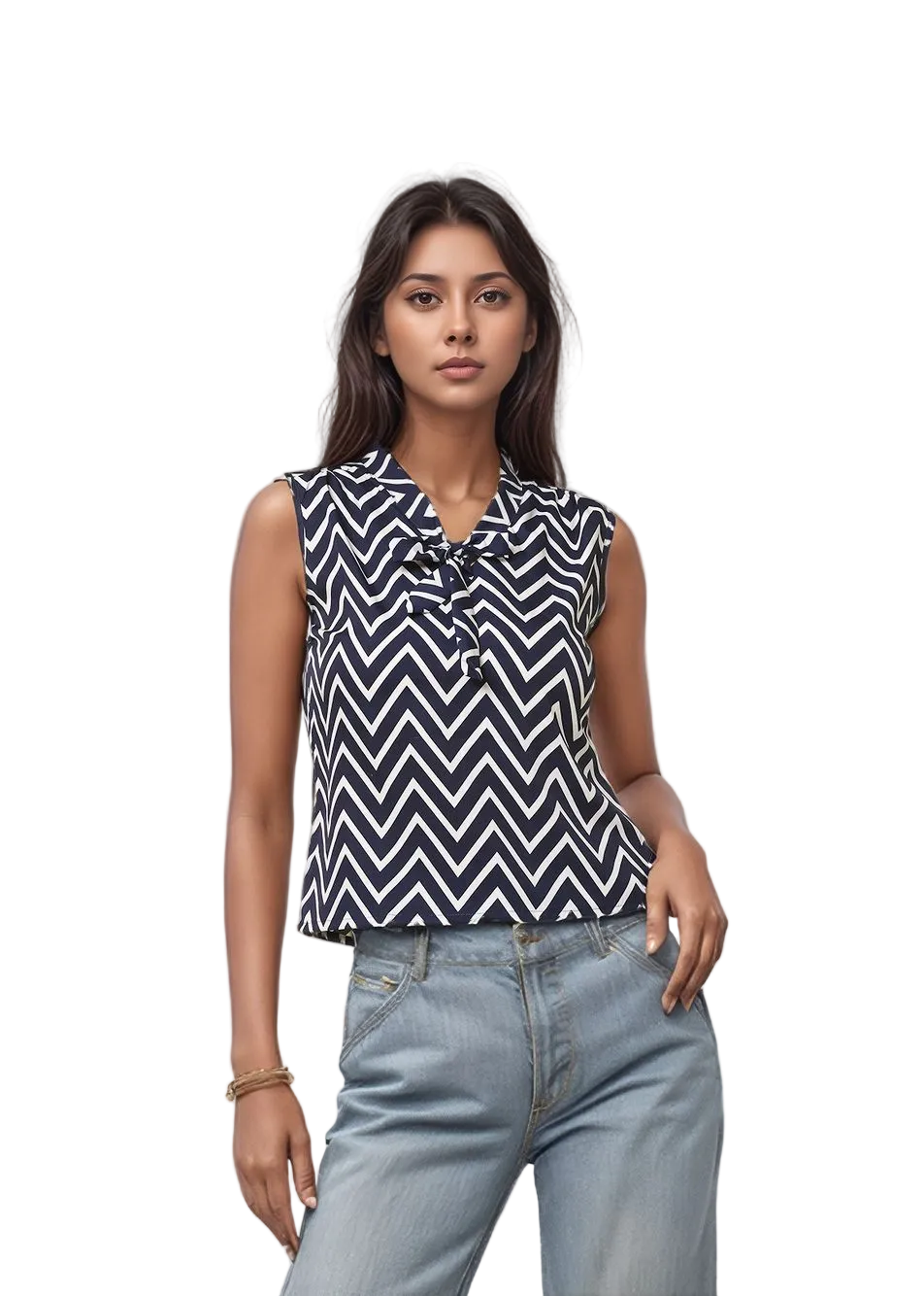 Seekatel Chevron Sleeveless Top