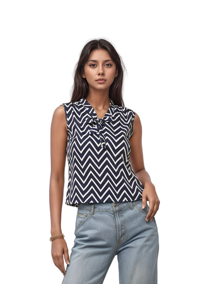 Seekatel Chevron Sleeveless Top