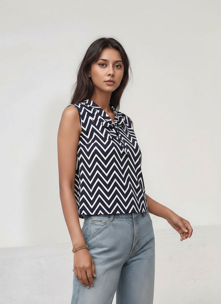 Seekatel Chevron Sleeveless Top