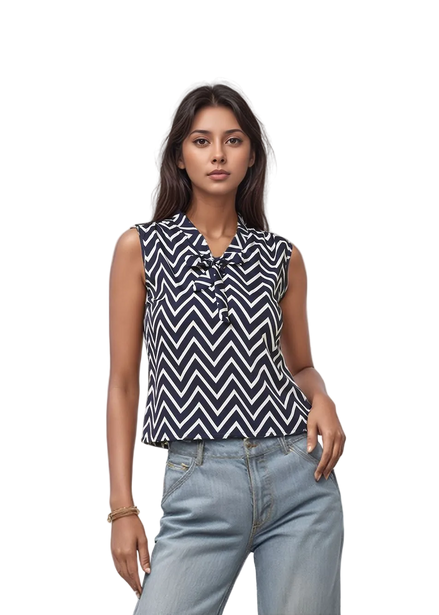 Seekatel Chevron Sleeveless Top