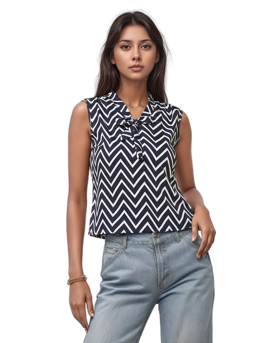 Seekatel Chevron Sleeveless Top