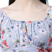 Women Floral Printed Waist Tie-Up Crop Top